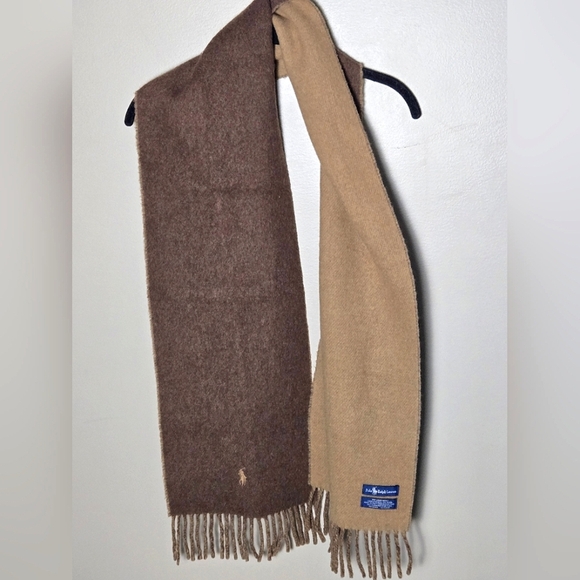 Vintage Ralph Lauren Two Tone Made In Italy Quiet Luxury Wool Blend Scarf - Picture 1 of 3